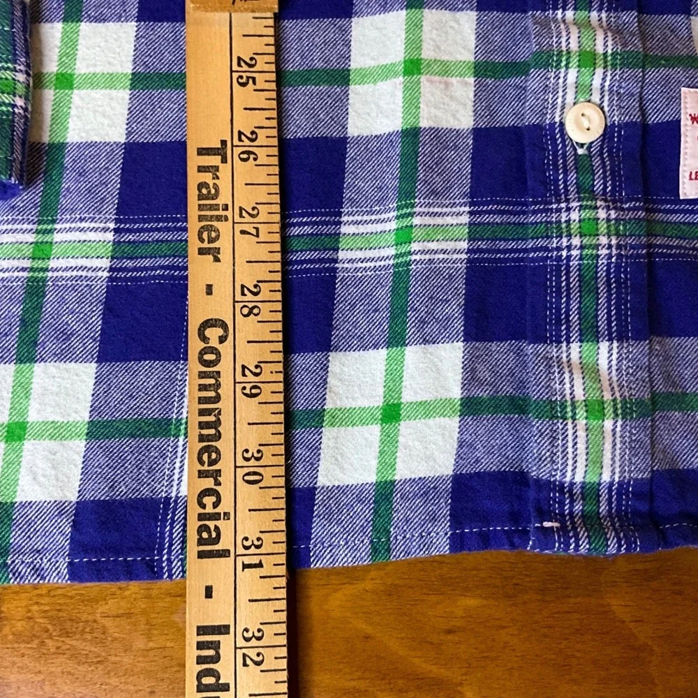 Levi Strauss The Worker Streetwear Plaid Flannel Shirt Mens XXL‎ Blue Workwear